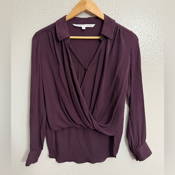 Veronica Beard Tops - Veronica Beard Silk Crossover Drape Blouse